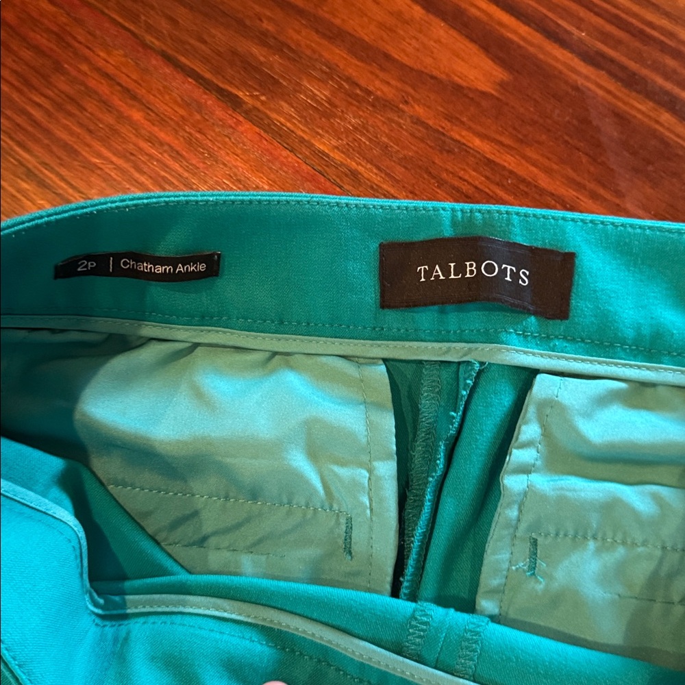 Talbots Teal Chatham Ankle Pants - Picture 2 of 4